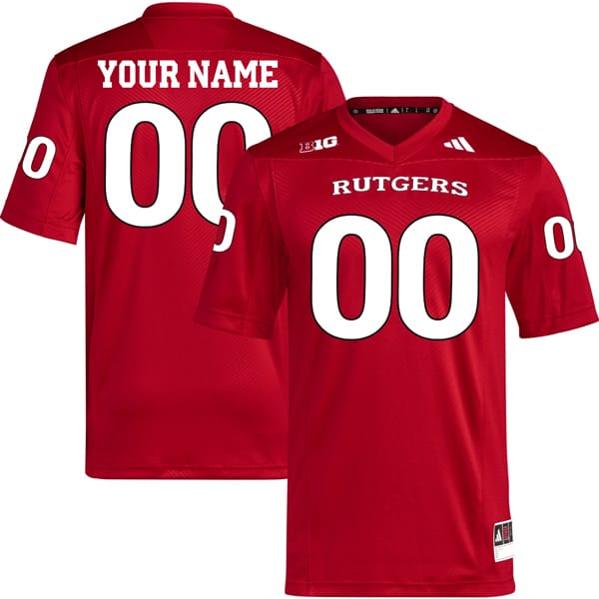 Men's Custom Rutgers Scarlet Knights Jersey Name and Number College Football Scarlet Home Game All Stitched