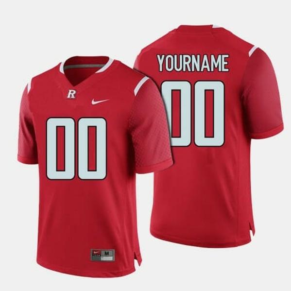 Men's Rutgers Scarlet Knights Custom Jersey Red Football