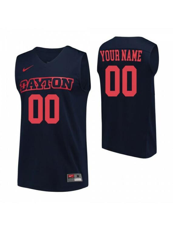 Custom Dayton Flyers Jersey College Basketball Name and Number Elite Navy