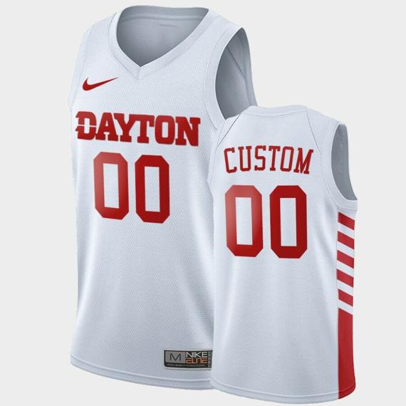 Dayton Flyers Custom Name Number White College Basketball Jersey