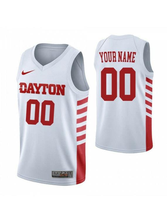 Custom Dayton Flyers Jersey College Basketball Name and Number Elite White