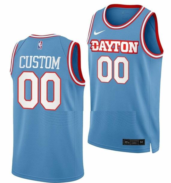 Custom Dayton Flyers Jersey Name and Number College Basketball Chapel Swingman Blue