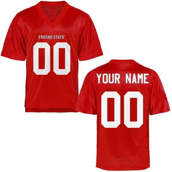 Men's Fresno State Bulldogs Custom Jersey Name and Number Football Red