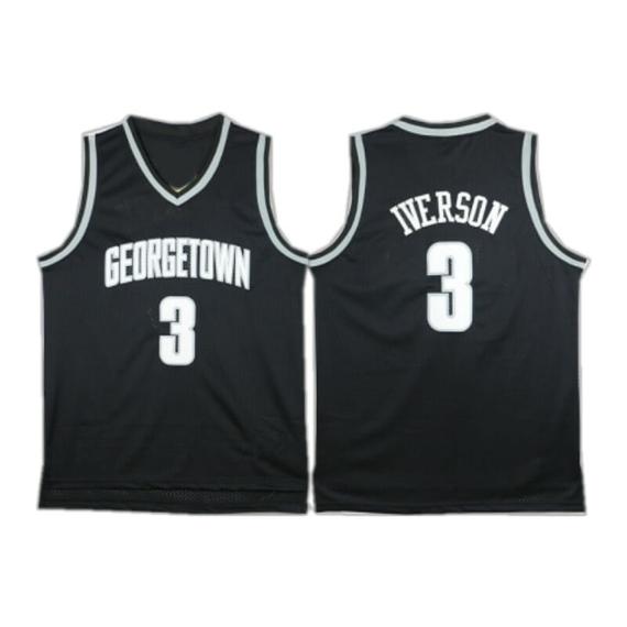 Men's Nike Georgetown Hoyas #3 Allen Iverson NCAA Basketball Jersey New Black