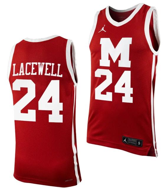 Men's Jordan Brand Nate Lacewell Jersey #24 Morehouse Maroon Tigers Replica College Basketball Uniform Maroon