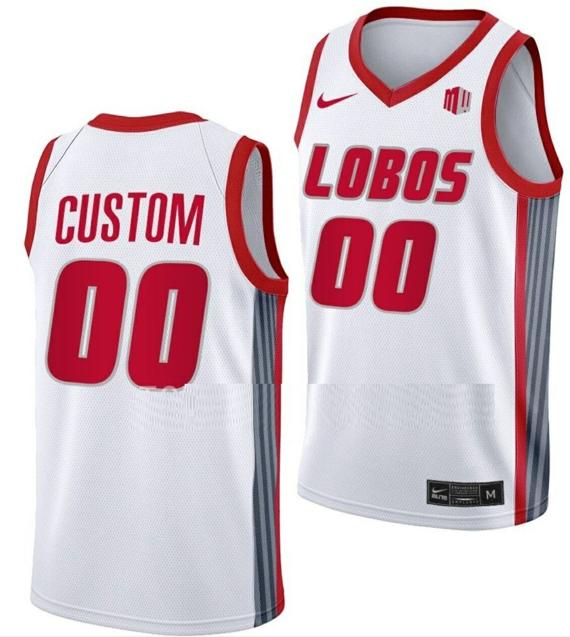 Men's Custom New Mexico Lobos Nike Jersey Name and Number College Basketball Swingman White