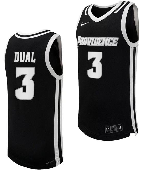 Men's Nike Garwey Dual Jersey #3 Providence Friars Replica College Basketball Black Uniform