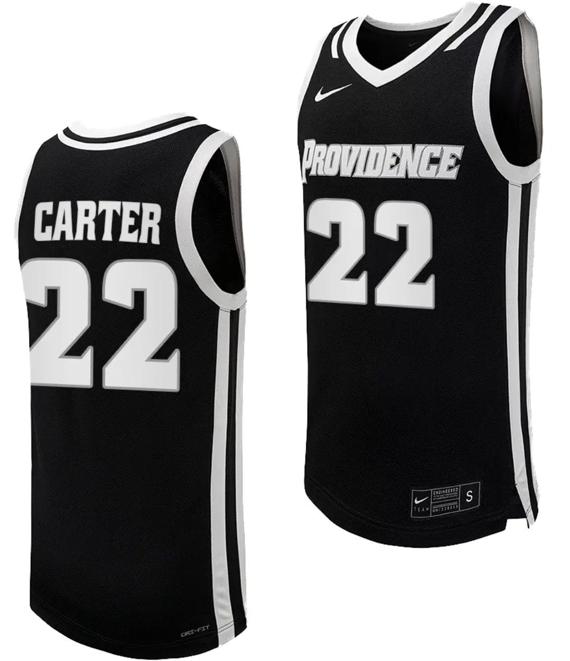 Men's Nike Devin Carter Jersey #22 Providence Friars Replica College Basketball Black Uniform