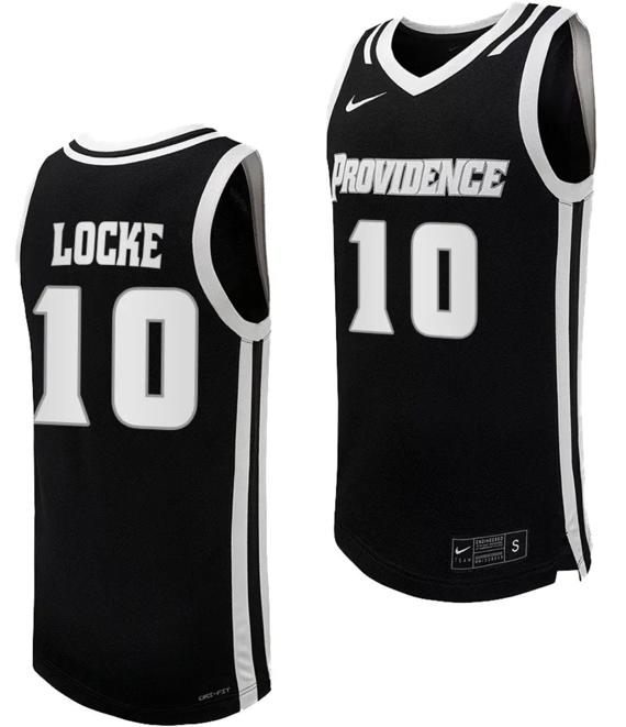 Men's Nike Noah Locke Jersey #10 Providence Friars Replica College Basketball Black Uniform