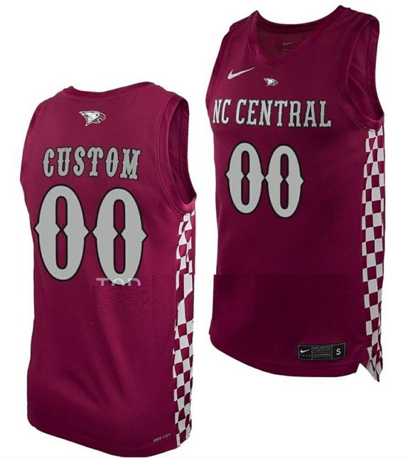 Custom Men's NC Central Eagles Nike Jersey Name and Number College Basketball Maroon