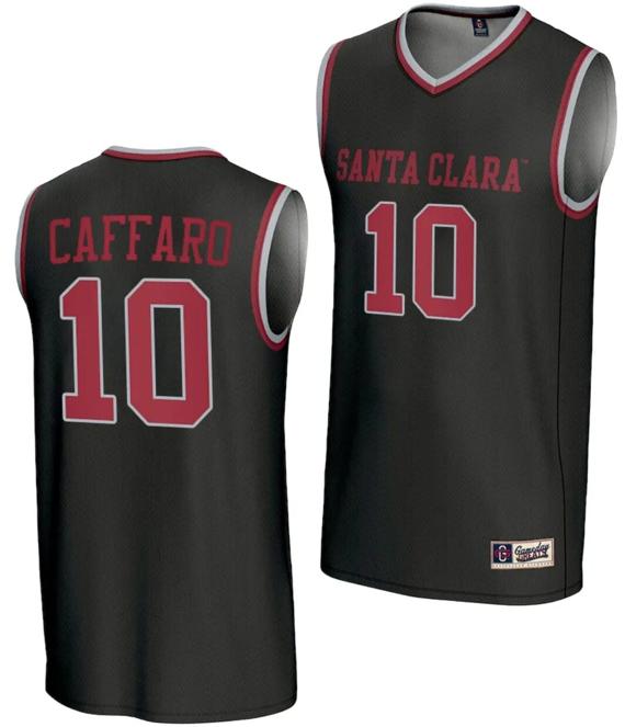 Men's Francisco Caffaro Jersey #10 Santa Clara Broncos Gameday Greats Basketball NIL Lightweight Black