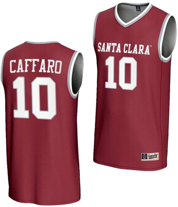 Men's Francisco Caffaro Jersey #10 Santa Clara Broncos Gameday Greats Basketball NIL Lightweight Maroon