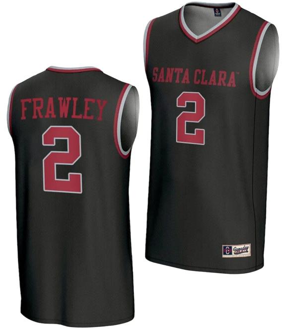 Men's Keeley Frawley Jersey #2 Santa Clara Broncos Gameday Greats Basketball NIL Lightweight Black