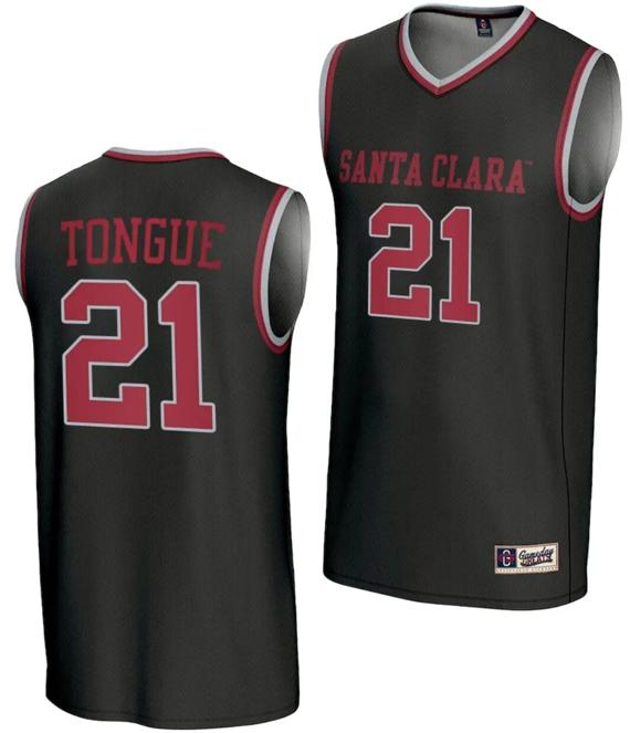 Men's Camaron Tongue Jersey #21 Santa Clara Broncos Gameday Greats Basketball NIL Lightweight Black