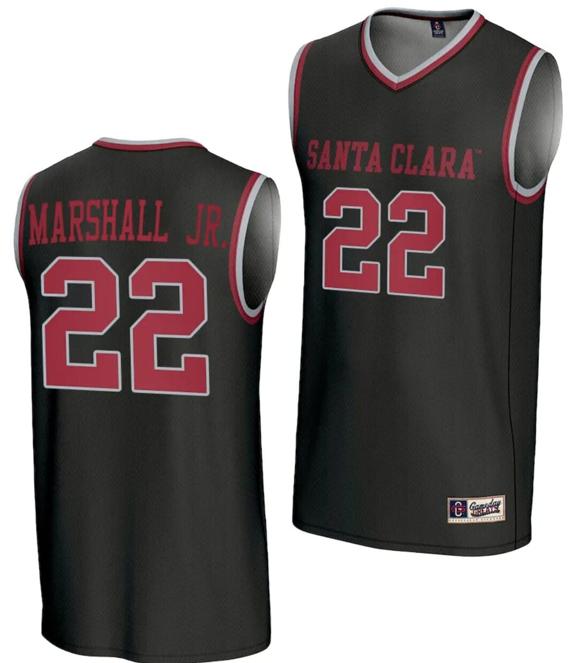 Men's Carlos Marshall Jr Jersey #22 Santa Clara Broncos Gameday Greats Basketball NIL Lightweight Black