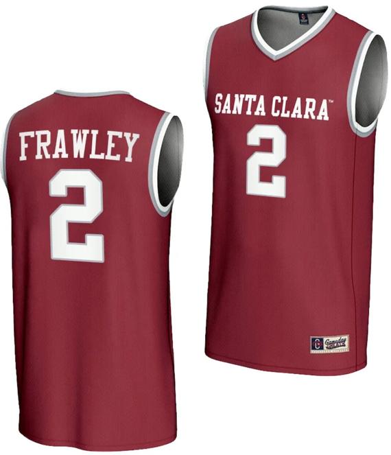 Men's Keeley Frawley Jersey #2 Santa Clara Broncos Gameday Greats Basketball NIL Lightweight Maroon