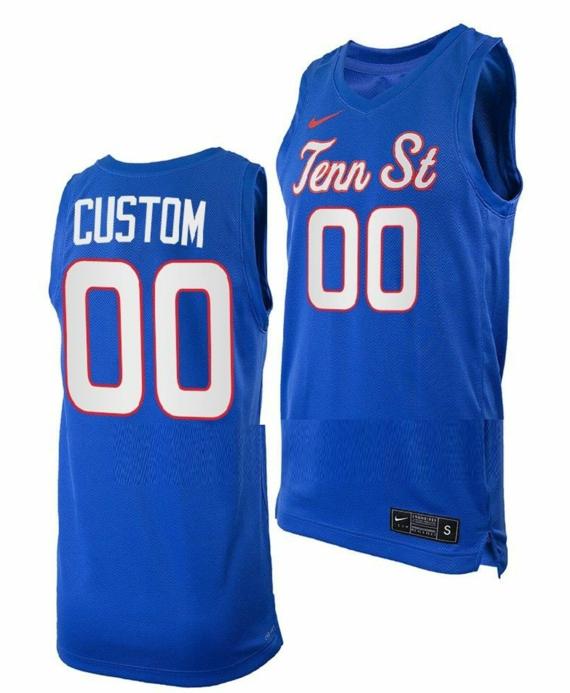 Custom Men's Nike Tennessee State Tigers Jersey Name and Number College Basketball Blue