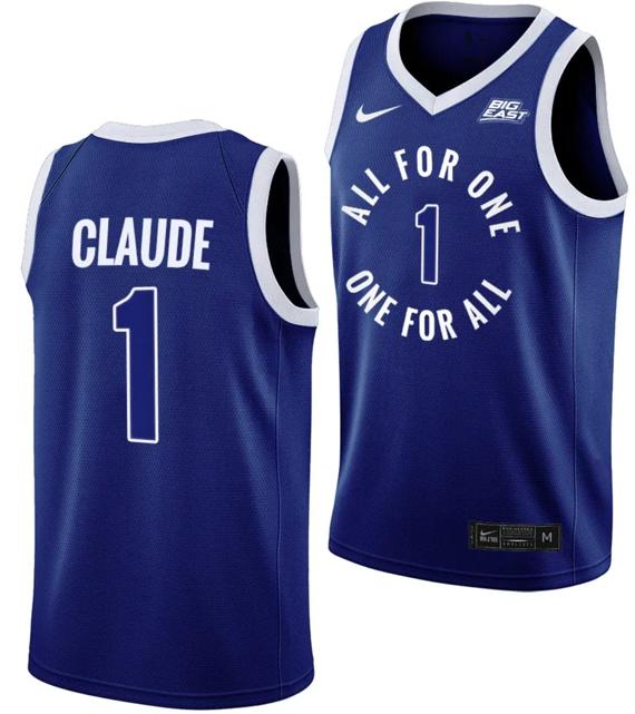 Men's Nike Desmond Claude Jersey #1 Xavier Musketeers All For One Blue College Basketball Uniform