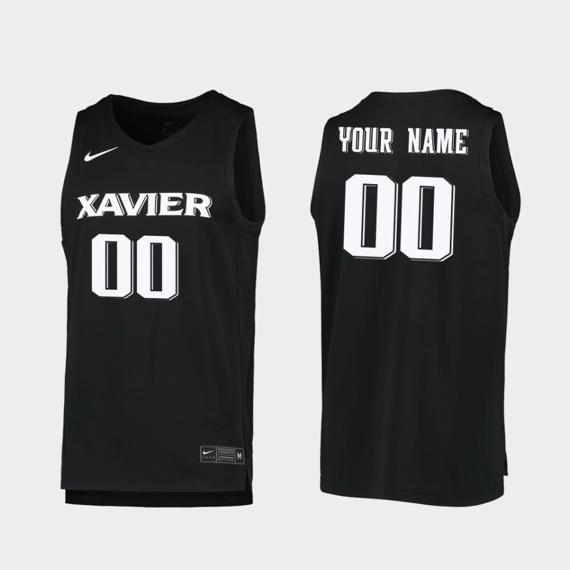 Men's Nike Custom Name Number Xavier Musketeers Black Replica College Basketball Jersey