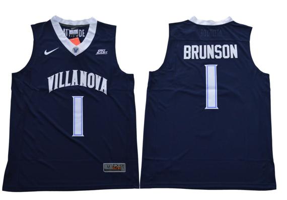 Men's Nike Villanova Wildcats #1 Brunson NCAA Basketball Jersey