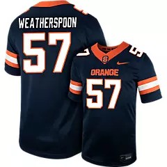 Men's Syracuse Orange #57 D WEATHERSPOON Navy Nike Replica College Football Stitched Jersey