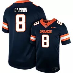 Men's Syracuse Orange #8 J BARRON Navy Nike Replica College Football Stitched Jersey