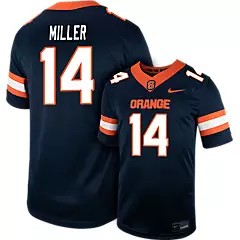 Men's Syracuse Orange #14 AJ MILLER Navy Nike Replica College Football Stitched Jersey