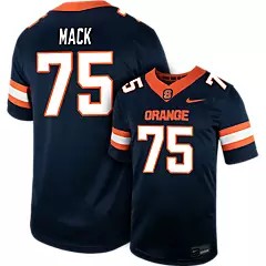 Men's Syracuse Orange #75 T MACK Navy Nike Replica College Football Stitched Jersey