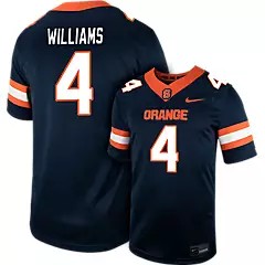 Men's Syracuse Orange #4 JAKHARI WILLIAMS Navy Nike Replica College Football Stitched Jersey