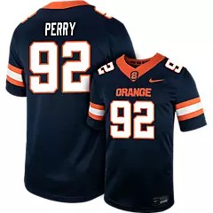 Men's Syracuse Orange #92 RASHARD PERRY Navy Nike Replica College Football Stitched Jersey