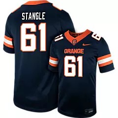 Men's Syracuse Orange #61 E STANGLE Navy Nike Replica College Football Stitched Jersey