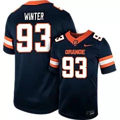 Men's Syracuse Orange #93 GRANT WINTER Navy Nike Replica College Football Stitched Jersey