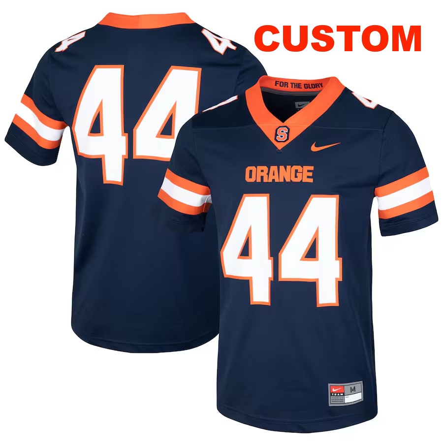 Men's Nike Customized Navy Syracuse Orange Football Jersey