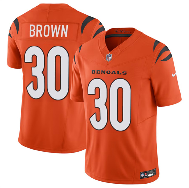 Men's Cincinnati Bengals #30 Chase Brown Orange 2024 F.U.S.E Vapor Untouchable Limited Stitched Jersey