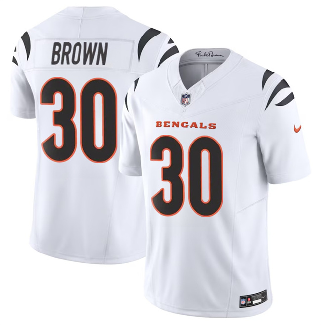 Men's Cincinnati Bengals #30 Chase Brown White 2024 F.U.S.E Vapor Untouchable Limited Stitched Jersey