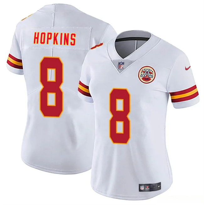 Women's Kansas City Chiefs #8 DeAndre Hopkins White Vapor Untouchable Limited Stitched Jersey(Run Small)