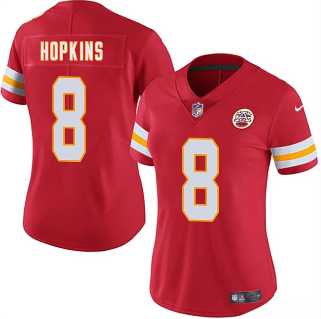 Women's Kansas City Chiefs #8 DeAndre Hopkins Red Vapor Untouchable Limited Stitched Jersey(Run Small)