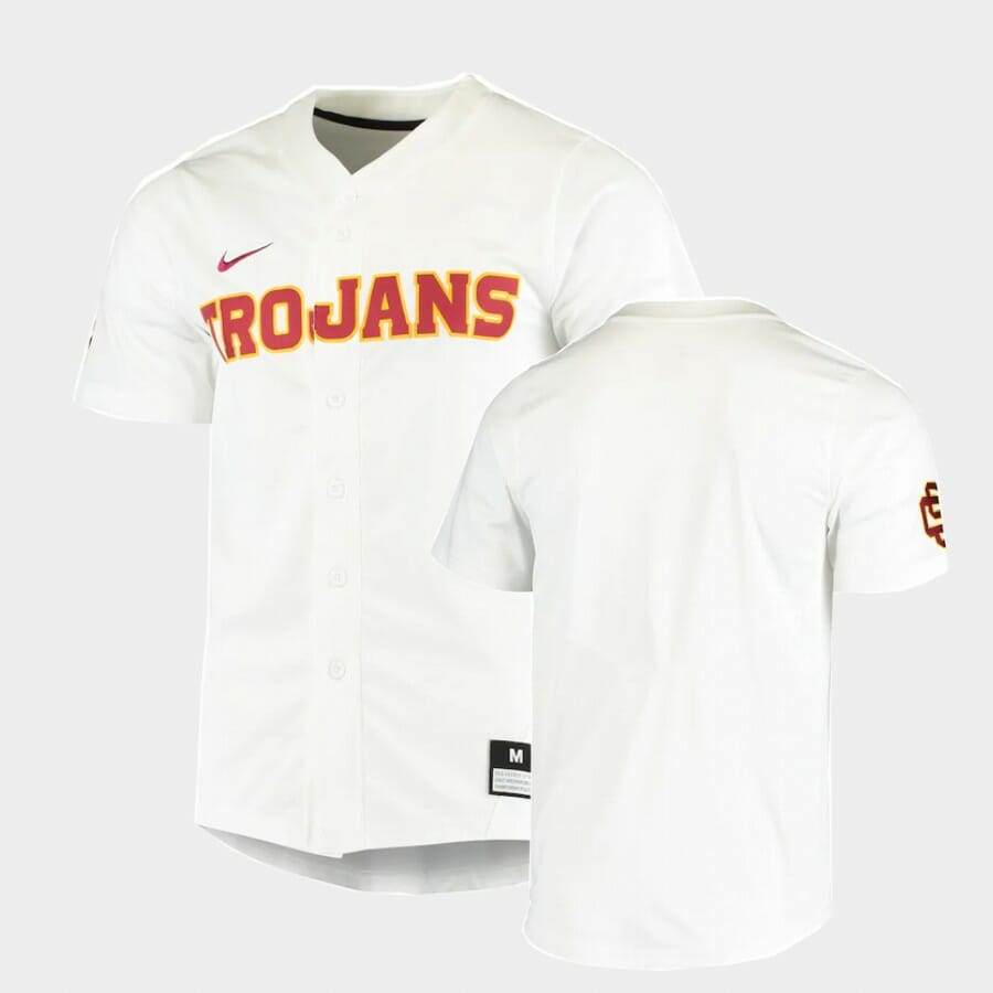 Men's USC Trojans Custom Name Number White College Baseball Elite Jersey