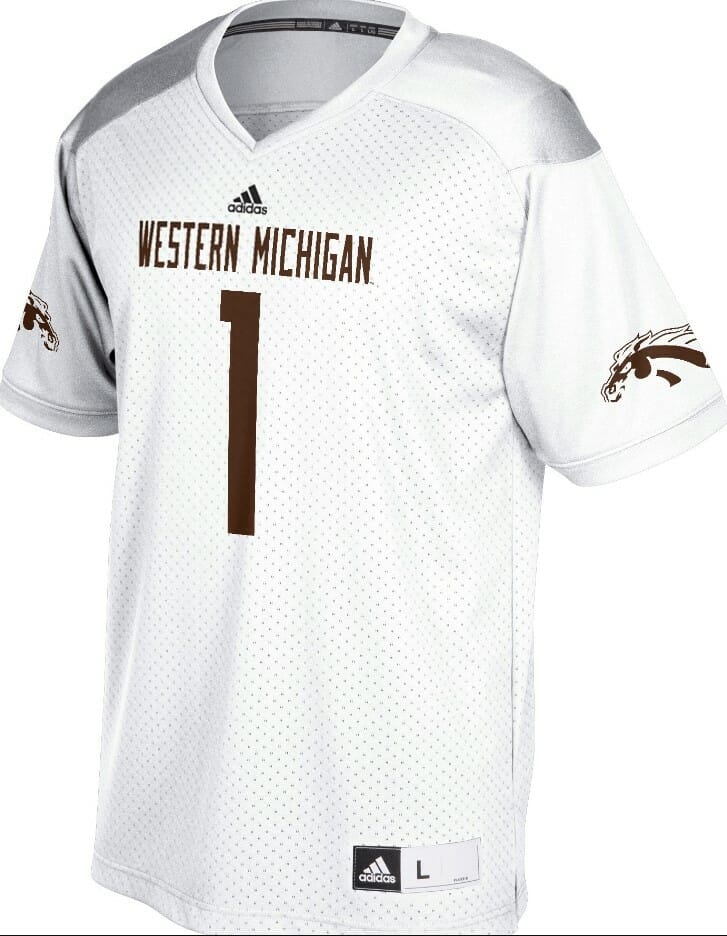 Men's Western Michigan Broncos Football Jersey Personalized University Replica Jersey White