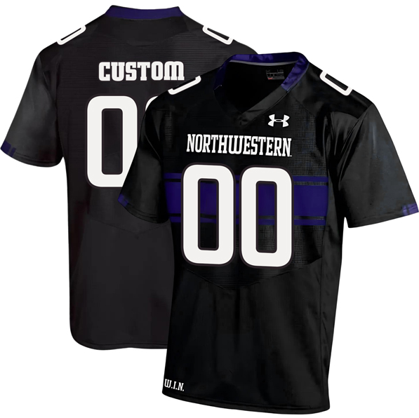 Custom Men's Northwestern Wildcats Under Armour Black Alternate Game College Football Stitched Jersey