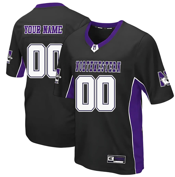 Custom Men's Northwestern Wildcats Colosseum With Black Max Power College Football Stitched Jersey