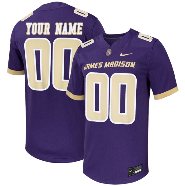 Custom Men's Nike Purple Home James Madison Dukes Football Jersey