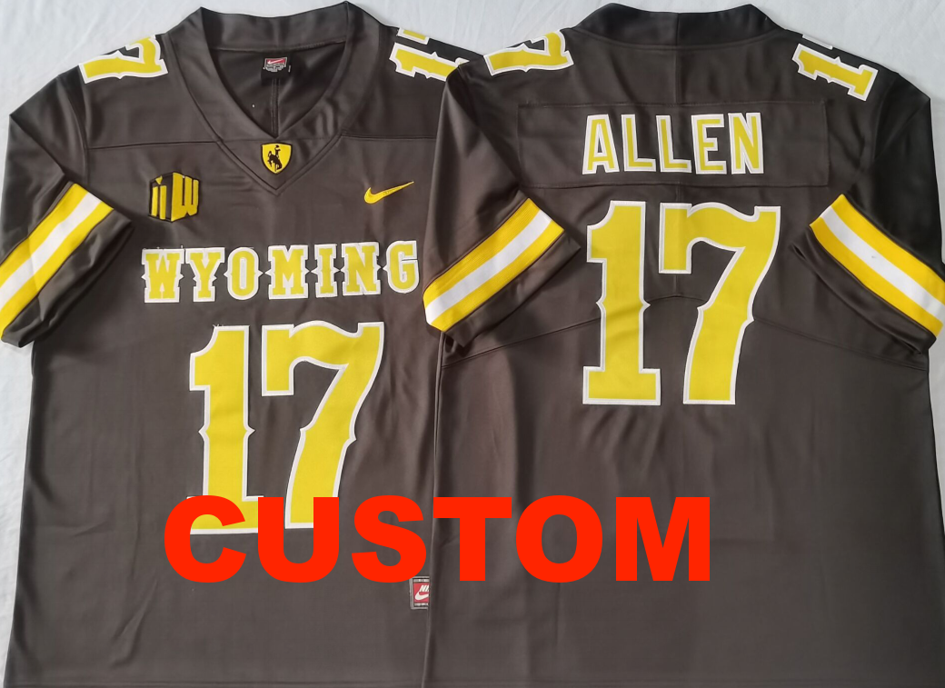 Custom Men's Nike Wyoming Cowboys Brown College Football Jersey