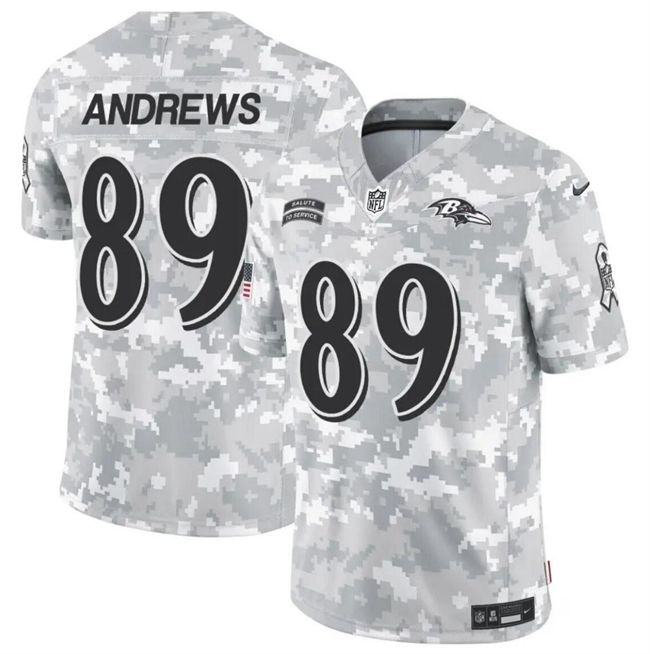 Men's Baltimore Ravens #89 Mark Andrews 2024 F.U.S.E Arctic Camo Salute to Service Limited Stitched Football Jersey