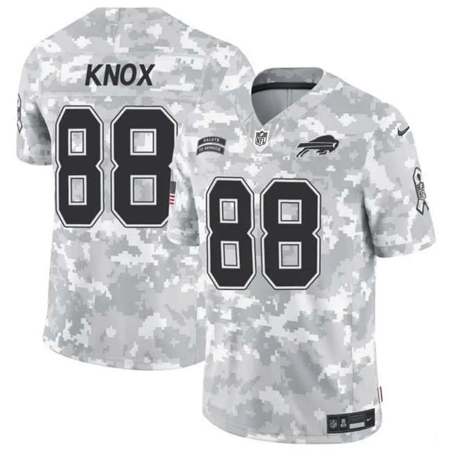 Men's Buffalo Bills #88 Dawson Knox 2024 F.U.S.E Arctic Camo Salute to Service Limited Stitched Football Jersey