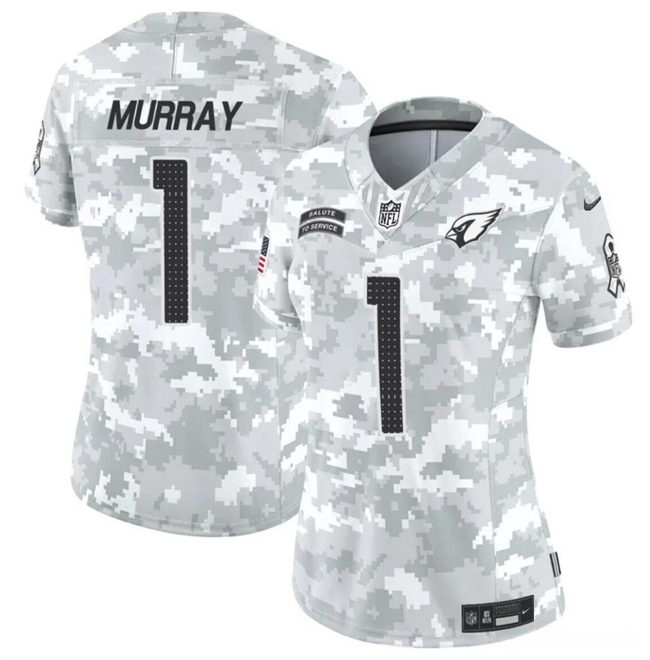 Women's Arizona Cardinals #1 Kyler Murray 2024 F.U.S.E Arctic Camo Salute to Service Limited Stitched Football Jersey(Run Small)