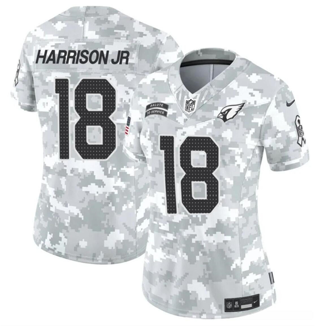 Women's Arizona Cardinals #18 Marvin Harrison Jr. 2024 F.U.S.E Arctic Camo Salute to Service Limited Stitched Football Jersey(Run Small)