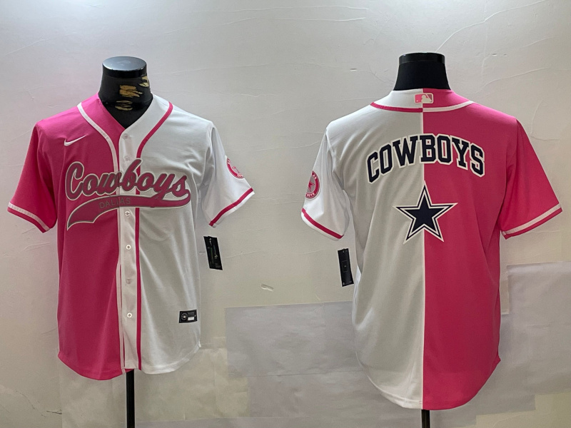 Men's Dallas Cowboys big logo Red White With Patch Cool Base Stitched Baseball Jerseys