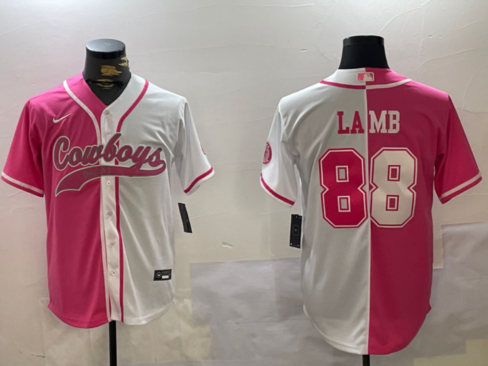 Men's Dallas Cowboys #88 CeeDee Lamb 2024 Arctic white red Stitched Baseball Jersey