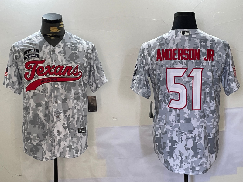 Men's Houston Texans #51 Will Anderson Jr Arctic Camo 2024 Salute to Service Stitched Baseball Jersey